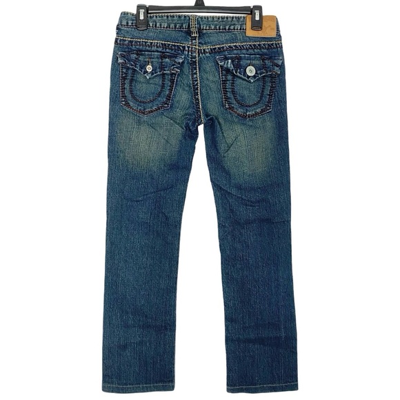True Religion Jeans Womens Size 29 Vintage Thick Stitching Made In USA Low Rise - Picture 2 of 13